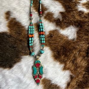 Antique Tibetan pendant necklace -925 silver